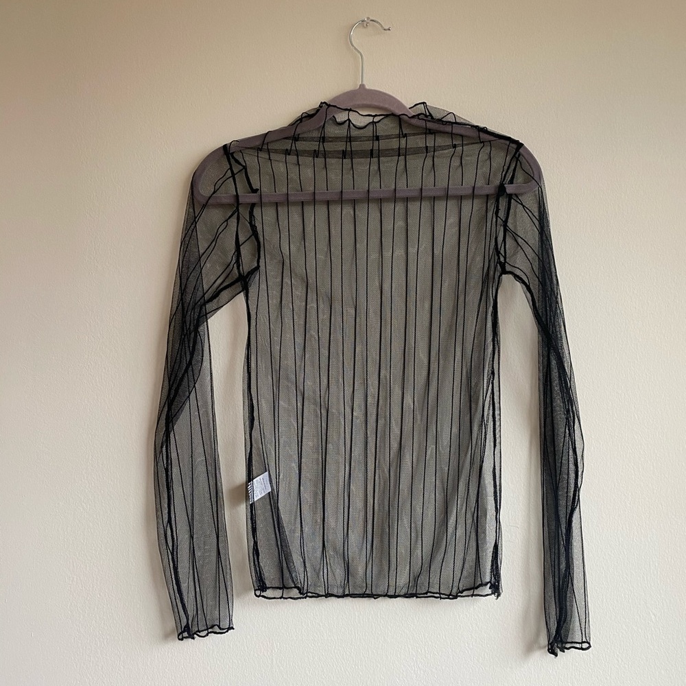 Nasty Gal Black Mesh High Neck Top *MOVING SALE*